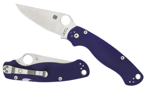 Spyderco C81GPDBL2 Para Military 2  3.42" Folding Plain Satin CPM S110V Blade/Dark Blue Textured G10 Handle Includes Pocket Clip