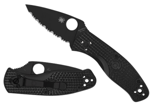 Spyderco C136PBBK Persistence Lightweight 2.75" Folding Plain Black Oxide 8Cr13MoV SS Blade/Black Bi-Directional Texturing FRN Handle Includes Pocket Clip