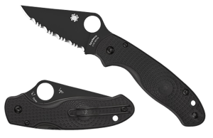 Spyderco C223PBBK Para 3 Lightweight 2.92" Folding Plain Black DLC CTS BD1N SS Blade/Black Textured FRN Handle Includes Pocket Clip
