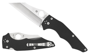 Spyderco C253GP YoJumbo  3.98" Folding Wharncliffe Plain Stonewashed CPM S30V SS Blade/ Black Textured G10 Handle Includes Pocket Clip