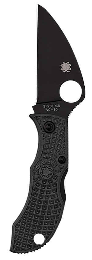 Spyderco MBKWPBK Manbug  1.91" Folding Wharncliffe Plain Non-Reflective Black TiCN VG-10 SS Blade/Black Textured FRN Handle