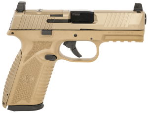 FN 66101380 510 MRD Full Size 10mm Auto 15+1 4.10" Black Target Crown Steel Barrel Flat Dark Earth PVD Optic Cut/Serrated Steel Slide & Polymer Frame w/Picatinny Rail Ambidextrous