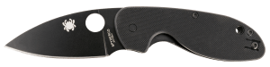 Spyderco C216GPBBK Efficient 2.98" Folding Plain Black DLC 8Cr13MoV SS Blade/Black Textured G10 Handle
