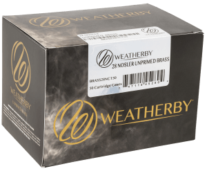 Weatherby BRASS28NCT50 Unprimed Cases  28 Nosler Rifle Brass/ 50rd Box
