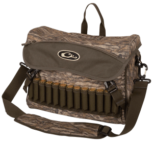 Drake Waterfowl DA1040006 Shoulder Bag 2.0 Mossy Oak Bottomland  6 Storage Pockets  Exterior Storage & Shell Loops  Choke Tube Sleeves  Adj. Shoulder Strap