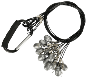 Drake Waterfowl DA9000072006 Texas Rig Package Set 72" Black Coated Steel Wire  6 oz Lead Weight  Metal Cable Crimps  Includes Carabiner (12 Pack)