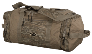 Drake Waterfowl DB36510062 Duffle Bag  Medium Mossy Oak Bottomland Polyester  3 Exterior Pockets  Adj. Shoulder Strap