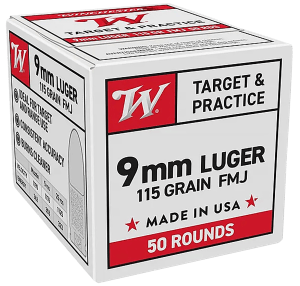 Winchester Ammo W9MM50 9mm Luger 115 gr Full Metal Jacket 50rd Box