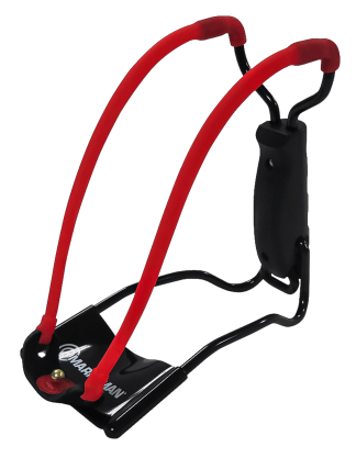 Marksman 3055 Marksman 3055 Folding Slingshot Red Hyper-Velocity Band Black Molded Handle