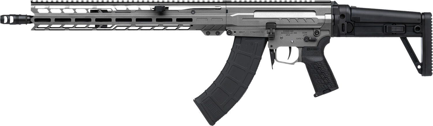 CMMG 86AD60BTNG Dissent MK47 7.62x39mm 30+1 (2) 16.10" Tungsten Gray Rec/15" M-Lok Handguard Side Charging Handle Black Side Folding Stock & Zeroed Grip Muzzle Brake 60/90 Ambi Safety Adj. Gas Block - Image 2