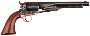 Cimarron CA040 1860 Army Cut For Stock .44 Cal 6 Shot 8" Blued Round Steel Barrel Blued Fluted Cylinder Color Case Hardened Steel Frame Smooth Walnut Grip Exposed Hammer