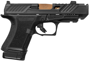 Shadow Systems SS4211 CR920P Compensator Sub-Compact 9mm Luger 10+1/13+1  3.75" Bronze TICN Match Grade/Spiral Fluted/Compensated Barrel  Black Nitride Optic Cut/Serrated/Window Cut Stainless Steel Slide  Black Polymer Frame w/Beavertail & Picatinny Rail