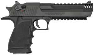 Magnum Research DE357L6IMB Desert Eagle Mark XIX L6 357 Mag 9+1  6" Black Steel w/Integral Muzzle Brake & Picatinny Rail Barrel  Black Serrated Carbon Steel Slide  Black Anodized Aluminum Frame w/Beavertail & Picatinny Rail  Black Hogue Finger Grooved Gri