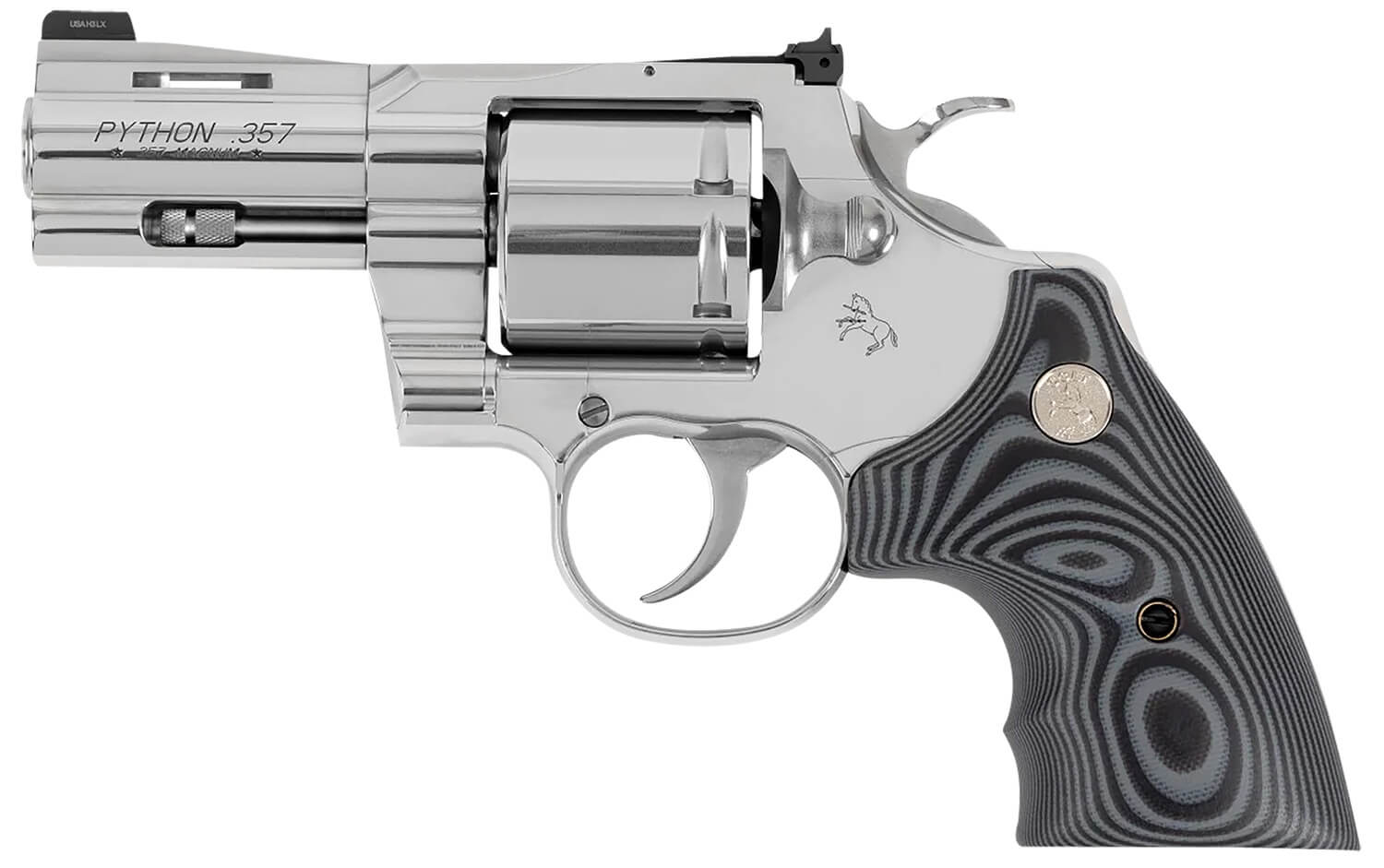 Colt Mfg PYTHONSP3NS Python Combat Elite 357 Mag 6 Shot 3" Stainless Barrel Cylinder & Frame Black G10 Grip - Image 2