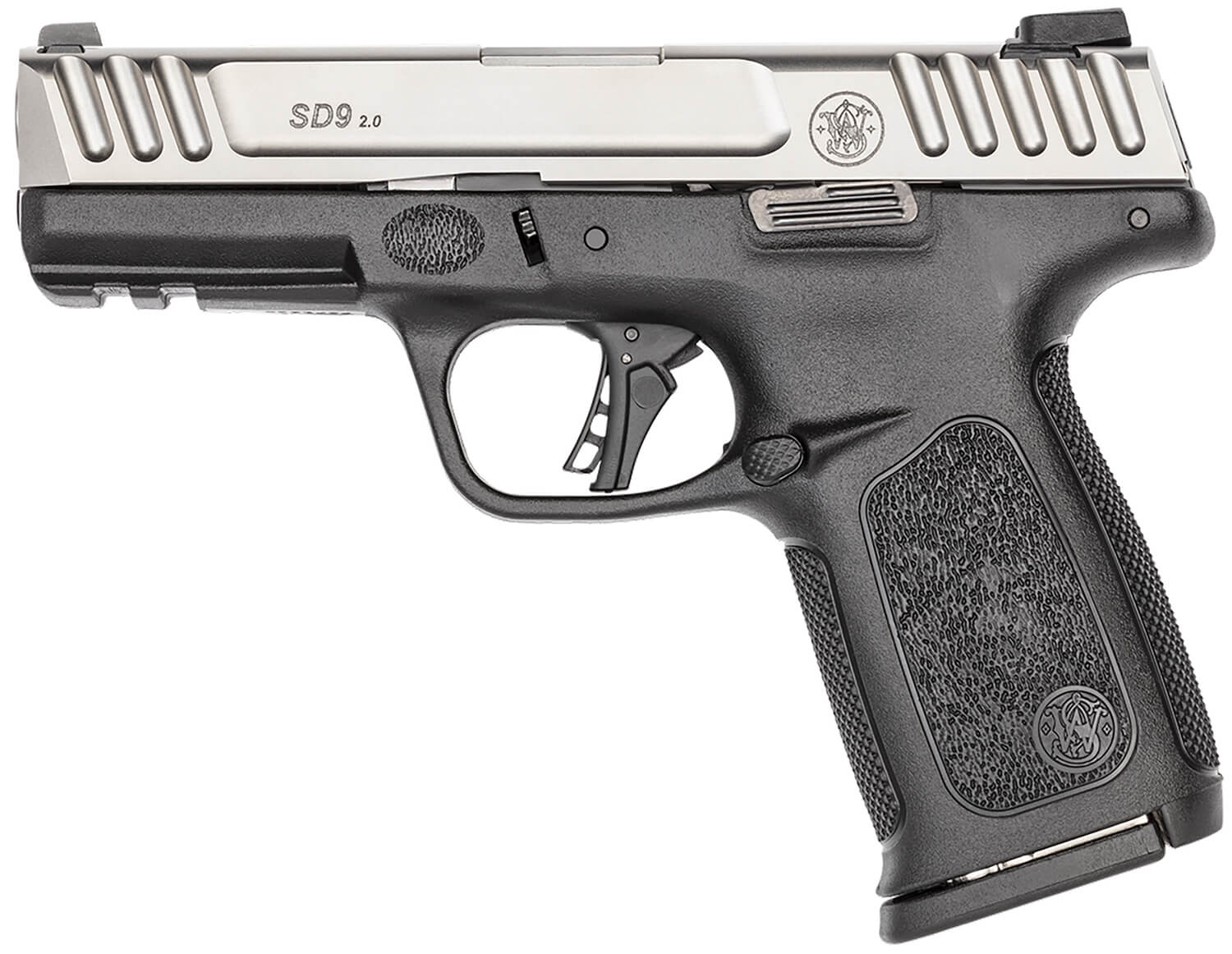 Smith & Wesson 13931 SD9 2.0 Compact Frame 9mm Luger 16+1 4 Stainless Steel Barrel Satin Stainless Steel Serrated Slide Black Polymer Frame w/Picatinny Rail Black Textured Polymer Grip" - Image 2