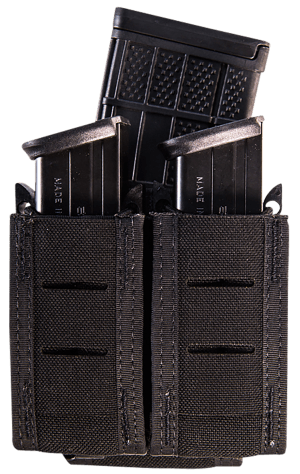 High Speed Gear 41PT02BK TACO Duty Double Pistol Mag  Black Nylon with MOLLE Exterior  Fits MOLLE & 2" Belt