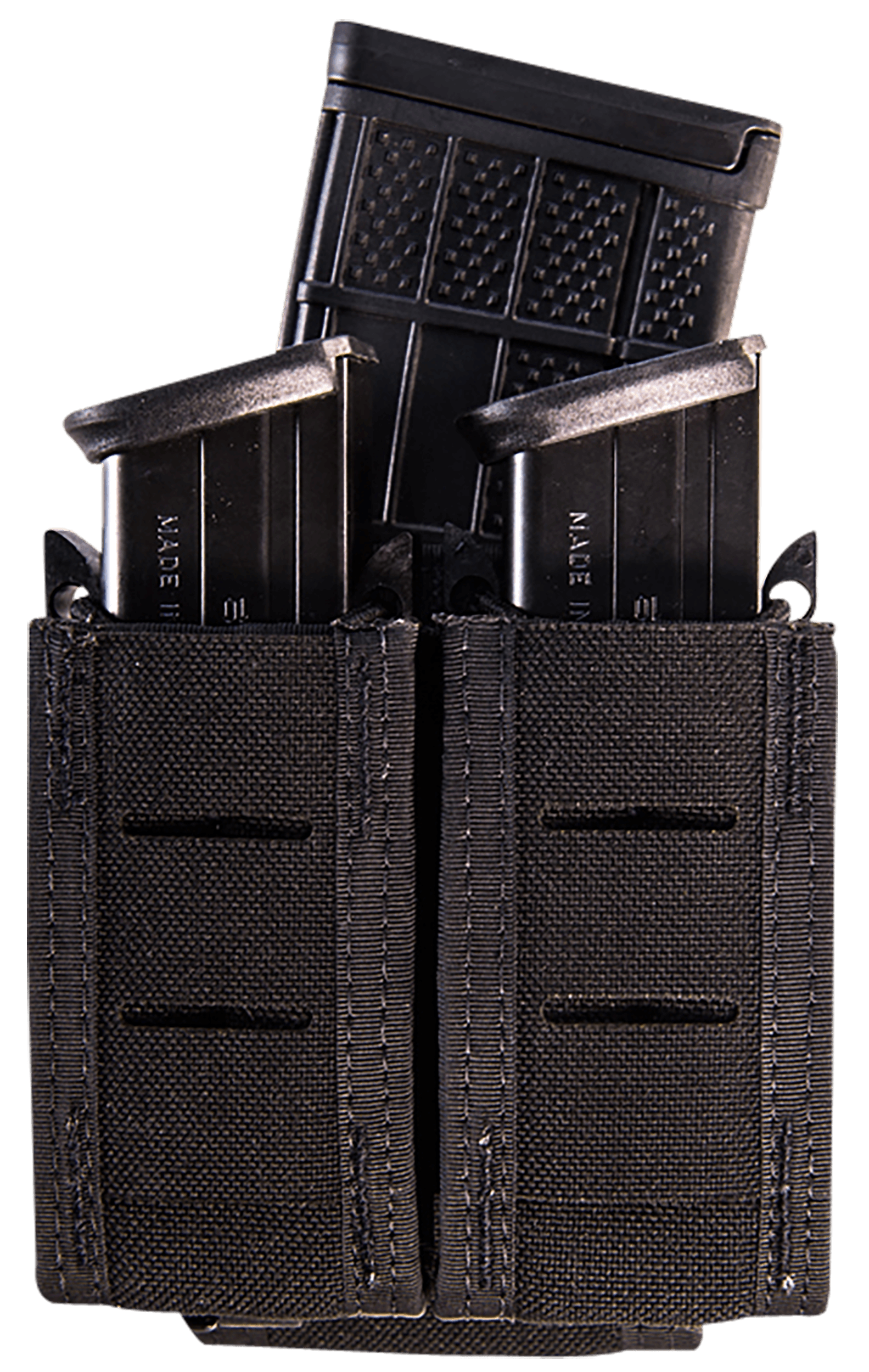 High Speed Gear 41PT02BK TACO Duty Double Pistol Mag Black Nylon with MOLLE Exterior Fits MOLLE & 2" Belt