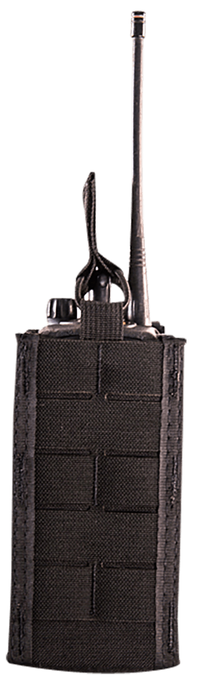 High Speed Gear 41RD00BK TACO Duty Radio Holder  Black Nylon with MOLLE Exterior & Bungee Pull Tongue  Fits MOLLE & 2" Belt