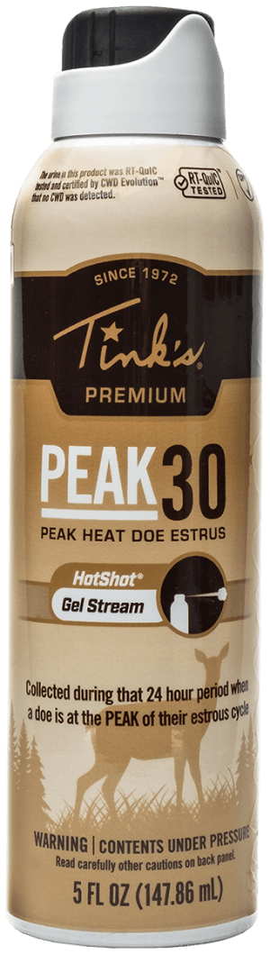 Tinks W6264 Peak30 Hot Shot Deer Doe In Estrus Scent Gel 5 oz Gel Stream