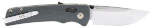 S.O.G SOG11181141 Flash AT EDC 3.45" Folding Plain Satin Cryo D2 Steel Blade Urban Grey GRN Handle Peg Box Pkg