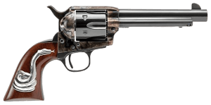 Cimarron MP411SS01 Model P Man With No Name Conversion 45 Colt (Long Colt) 6 Shot 5.50" Blued Steel Barrel & Cylinder  Color Case Hardened Steel Frame  Walnut w/Sterling Silver Rattlesnake Grip  Exposed Hammer
