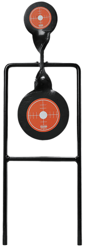 Champion Targets 40875 Gong Spinner Target 3" Top Target/4.7" Bottom Target Black/Orange Steel Bullseye Standing