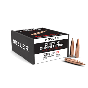Nosler 57520 Custom Competition 338 Cal 250 gr Hollow Point Boat Tail 100rd Box