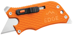 Outdoor Edge SWB10C SlideWinder  3.50" Long  Plain Utility Blade  Orange GNR/SS Handle  Screwdriver  Bottle Opener