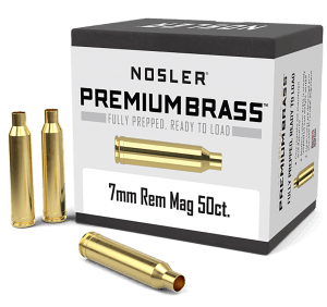 Nosler 10185 Premium Brass Unprimed Cases 7mm Rem Mag Rifle Brass/ 50rd Box