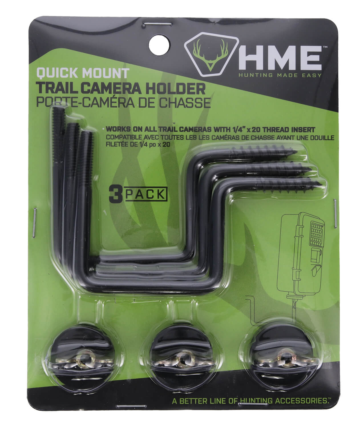 HME QMCH-3 Camera Mount Quick Mount - 3 pack - Image 2