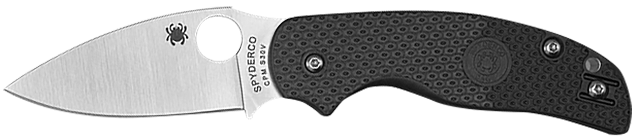 Spyderco C123PBK Sage 5 Lightweight Alzheimer's 3" Folding Plain Satin CPM S30V SS Blade Black Textured FRN Handle