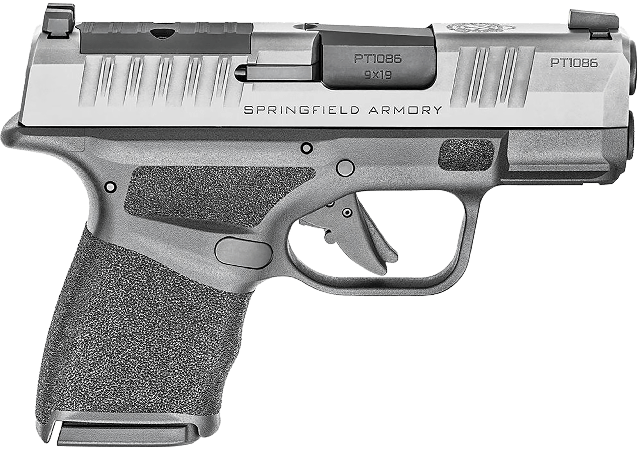 Springfield Armory HC9319SOSPCA Hellcat OSP *CA Compliant Micro-Compact Frame 9mm Luger 10+1 3" Black Melonite Steel Barrel Stainless Optic Ready/Serrated Stainless Steel Slide Black Polymer Frame w/Picatinny Rail Adaptive Texture Grip Right Hand