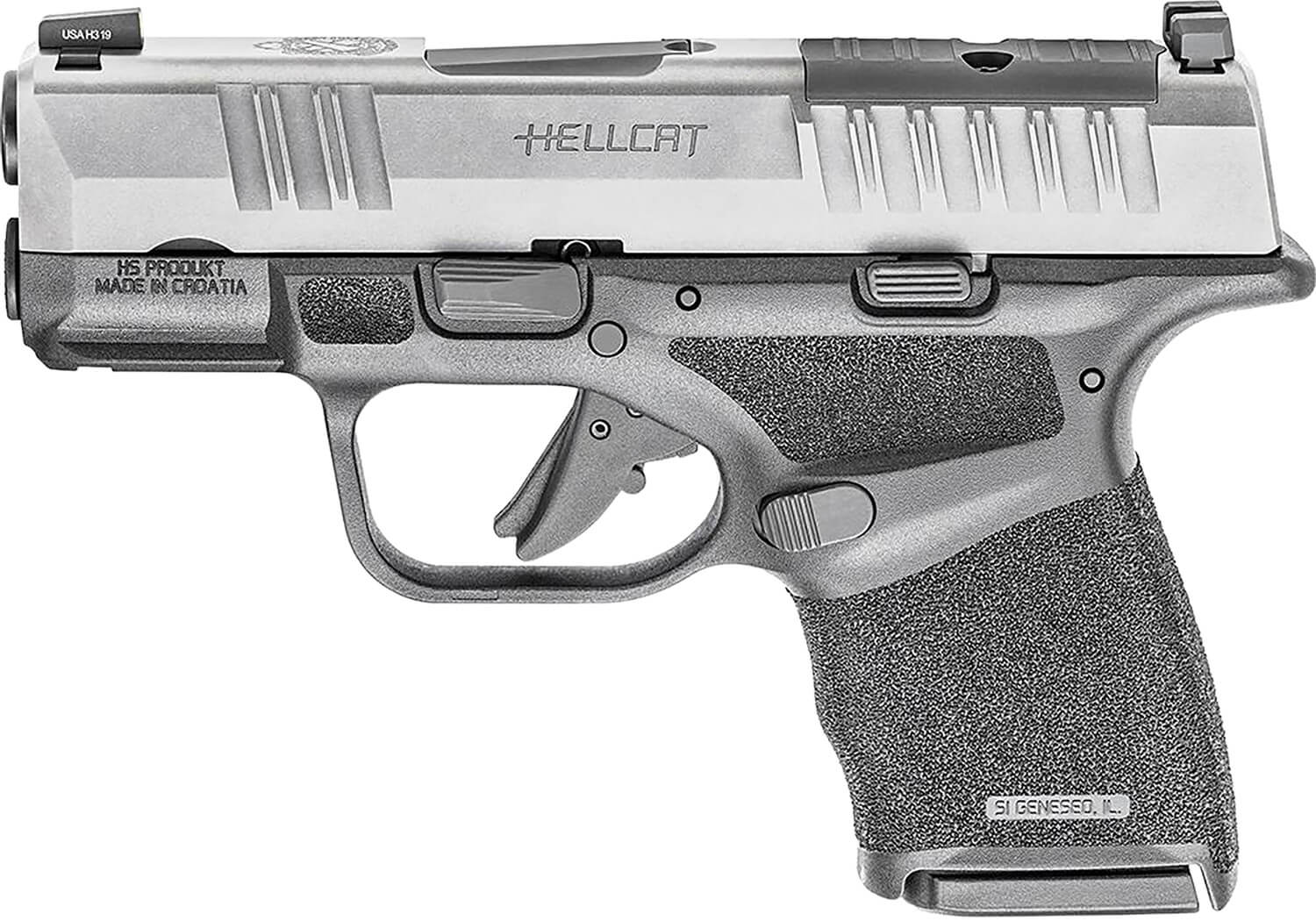 Springfield Armory HC9319SOSPCA Hellcat OSP *CA Compliant Micro-Compact Frame 9mm Luger 10+1 3" Black Melonite Steel Barrel Stainless Optic Ready/Serrated Stainless Steel Slide Black Polymer Frame w/Picatinny Rail Adaptive Texture Grip Right Hand - Image 2