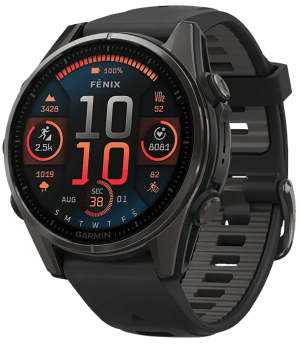 Garmin 0100290320 Fenix 8 AMOLED Edition Gray/Titanium Band AMOLED Display Compatible w/ iPhone/Android