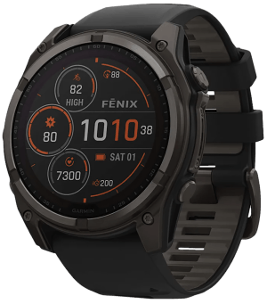 Garmin 0100290710 Fenix 8 Solar Gray Band Sunlight-Visible/Transflective MIP Display Compatible w/ iPhone/Android