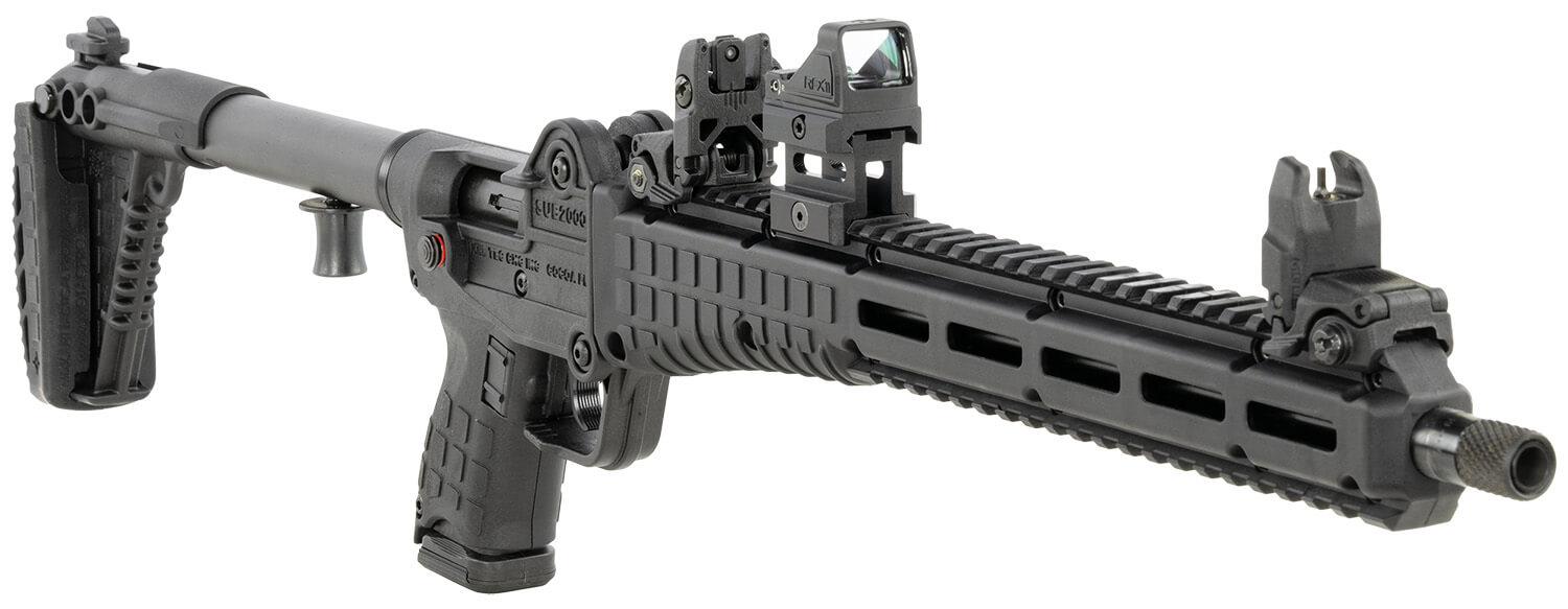 Kel-Tec SUB2K9GLKBLKD SUB2000 Defender w/Optic 9mm Luger 15+1 16.15" Black Steel Barrel Black Picatinny Rail Aluminum Receiver Strike Industries Brace Polymer Stock Magpul Vertical Grip Viridian RFX-11 Green Dot Glock Magazine Compatible - Image 3