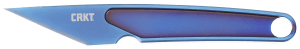 CRKT 7065 HangTi EDC 1.06" Fixed Kiridashi Plain Blue TiNi Titanium Blade Blue Titanium Handle