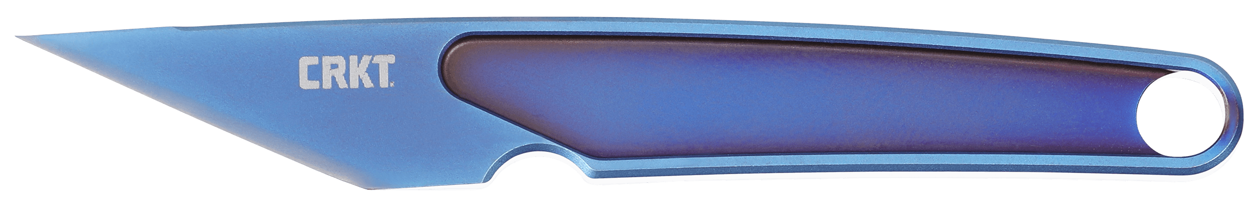 CRKT 7065 HangTi EDC 1.06" Fixed Kiridashi Plain Blue TiNi Titanium Blade Blue Titanium Handle