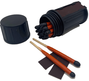Black Beard Fire Starters MAT Stormproof Matches Black/Red 3" Long 20 Matches