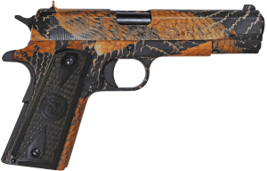 Iver Johnson Arms 1911A1BOA 1911 A1 BOA 45 ACP 8+1 5" Black Steel Barrel  BOA Snakeskin Steel Serrated Slide  BOA Snakeskin Steel Frame w/Beavertail  Black Dymondwood Snakeskin Grip