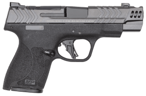 Smith & Wesson 14410 Performance Center Shield Plus Micro-Compact Frame 9mm Luger 10+1 4" Black Armornite Ported Stainless Steel Barrel  Gray Armornite Optic Ready/Serrated Stainless Steel Slide  Black Polymer Frame Textured Grip