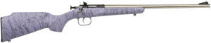Crickett KSA2445 Gen2 Youth 22 LR 1rd 16.13" Stainless Single Shot Barrel Stainless Steel Receiver Purple w/Black Webbing Fixed Synthetic Stock