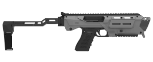 Meta Tactical Llc MX1-PS-GY MX-1 Conversion Kit Compatible w/Glock  Gray Aluminum Frame w/M-LOK & Picatinny Rail  Black Polymer Folding Stabilizer