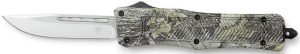 CobraTec Knives MWDCTK1MDNS CTK-1 American Flag Medium 3" OTF Drop Point Plain D2 Steel Blade  5" Woodland Camo Aluminum Alloy Handle
