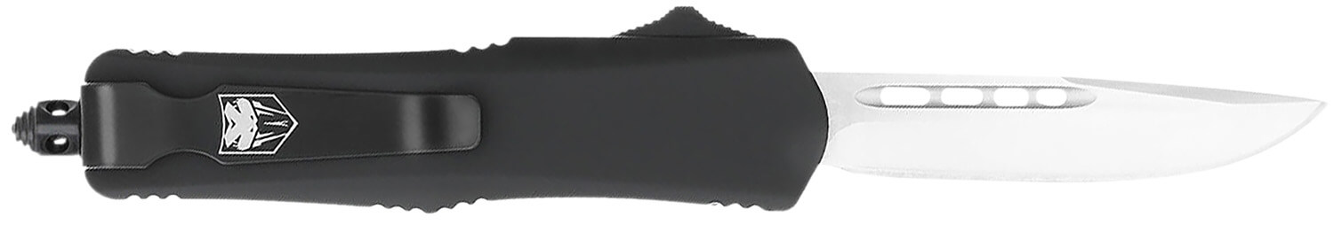 CobraTec Knives SBFS3DNS FS-3 Small 2.75" OTF Drop Point Plain D2 Steel Blade 4.25" Black Aluminum Alloy Handle - Image 2