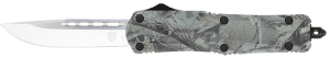 CobraTec Knives MWDFS3DNS FS-3  Medium 3" OTF Drop Point Plain D2 Steel Blade  4.50" Woodland Camo Aluminum Alloy Handle