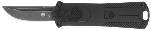 CobraTec Knives CALI952BLKDNS 952 *CA Compliant 1.75" OTF Drop Point Plain Stonewashed D2 Steel Blade 3" Black Anodized Aluminum Handle