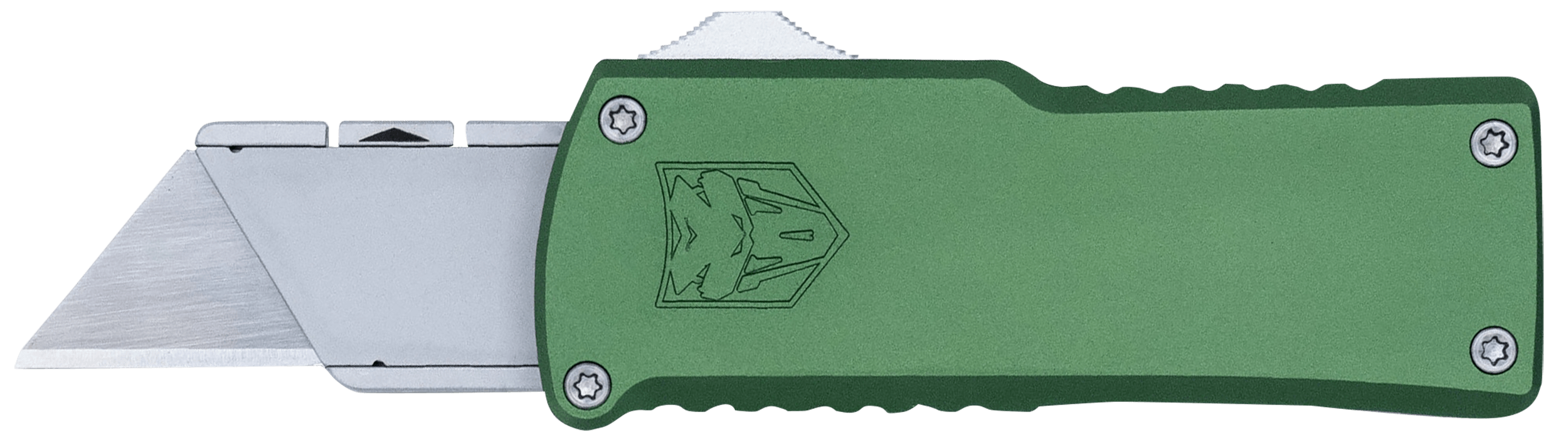 CobraTec Knives CTOTFUTODG Utility OTF Plain Aluminum Blade 3.38" OD Green Aluminum Handle