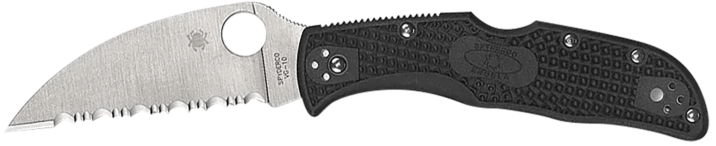 Spyderco C243FPWCBK Endela Lightweight 3.40" Folding Wharncliffe Plain VG-10 SS Blade Black Textured FRN Handle