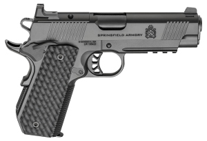 Springfield Armory PC9124LRCCAOS 1911 TRP AOS Carry 45 ACP 7+1 4.25" Black Match Grade Barrel  Black Cerakote Optic Ready/Serrated Carbon Steel Slide & Frame w/Beavertail & Picatinny Rail  VZ Hydra G10 Grip  3 Mags